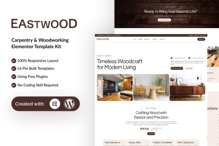 Eastwood – Carpentry & Woodworking Elementor Template Kit
