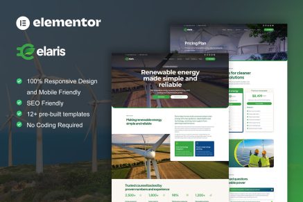 Elaris – Solar & Renewable Energy Elementor Pro Template Kit