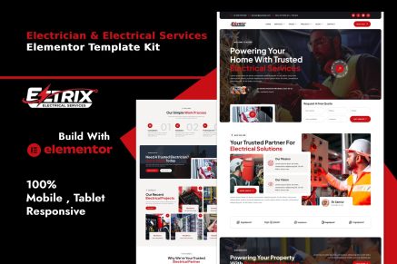Eltrix – Electrician & Electrical Services Elementor Template Kit