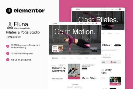 Eluna - Pilates & Yoga Studio Elementor Template Kit