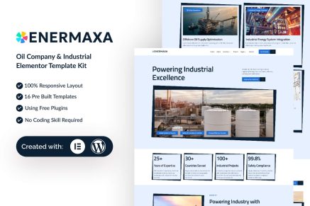 Enermaxa – Oil Company & Industrial Elementor Template Kit