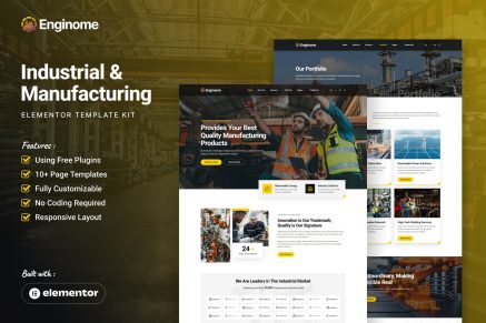 Enginome - Industrial & Manufacturing Elementor Template Kit