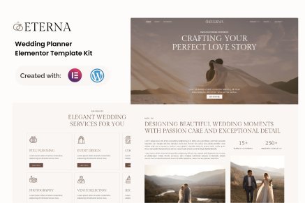 Eterna – Wedding Planner Elementor Template Kit