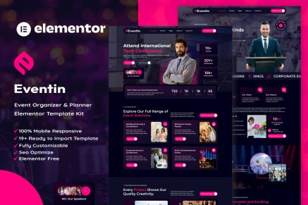 Eventin – Event Organizer & Planner Elementor Template Kit