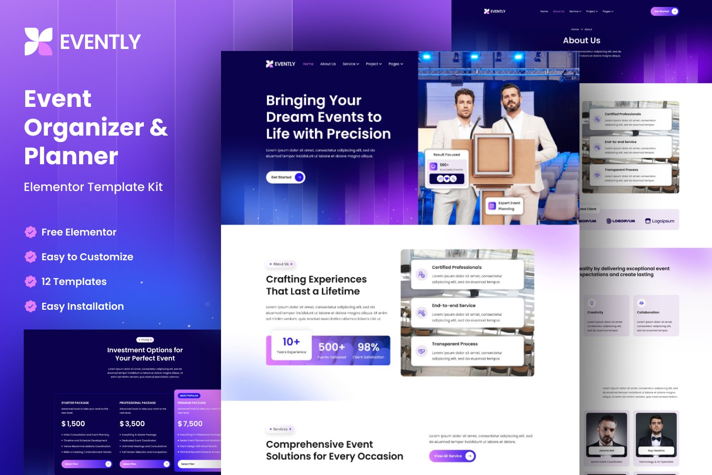 Evently – Event Organizer & Planner Elementor Template Kit