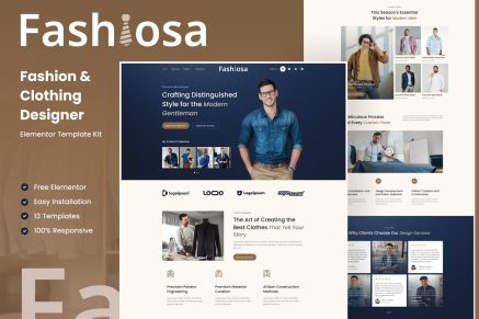 Fashiosa – Fashion & Clothing Designer Elementor Template Kit
