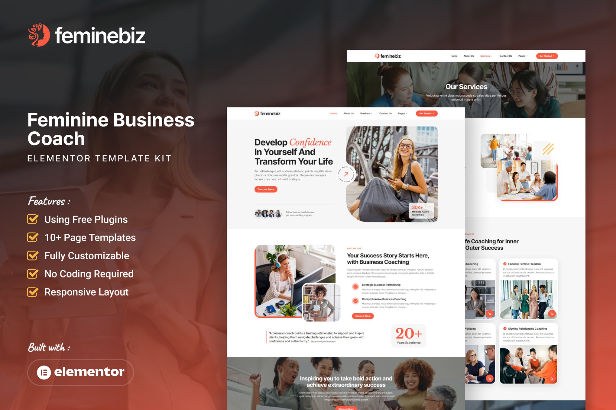 Feminebiz - FeminineBusinessCoach Elementor Template Kit