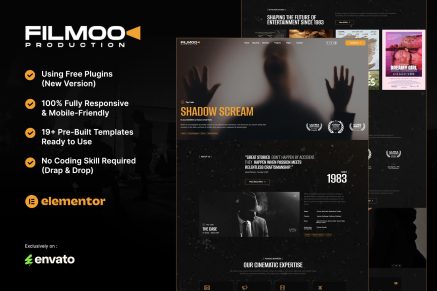 Filmoo – Film, Movie & Video Production Elementor Template Kit