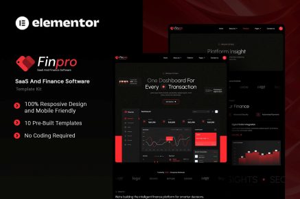 Finpro - Saas & Finance Software Elementor Template Kit