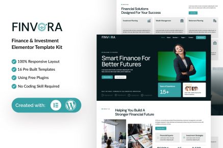 Finvora – Finance & Investment Elementor Template Kit