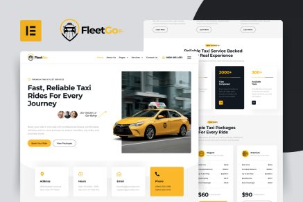 FleetGo – Taxi Fleet Services Elementor Pro Template Kit