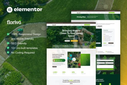 Floriva – Landscape & Gardening Elementor Pro Template Kit