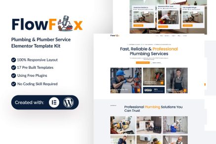 FlowFix – Plumbing & Plumber Service Elementor Template Kit