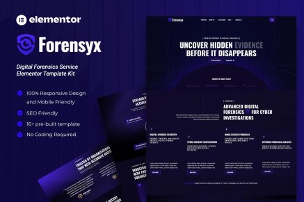 Forensyx – Digital Forensics Service Elementor Template Kit