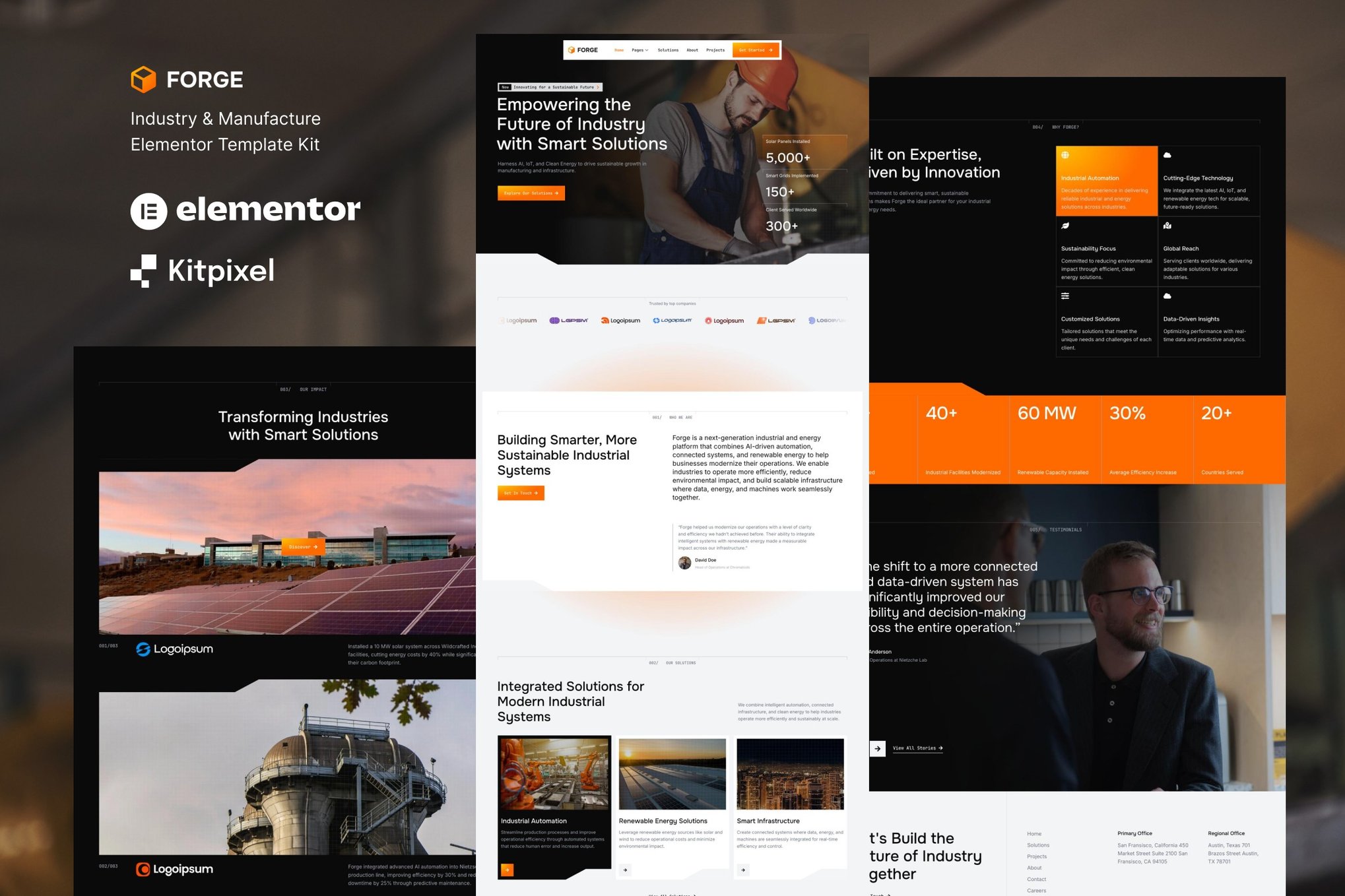 Forge - Industry & Manufacturing Elementor Template Kit
