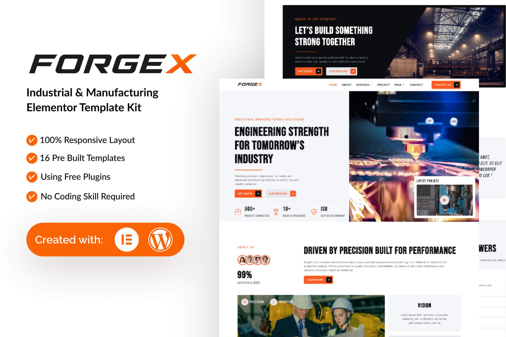 ForgeX – Industrial & Manufacturing Elementor Template Kit