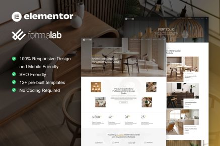 Formalab – Interior Design & Architecture Elementor Template Kit