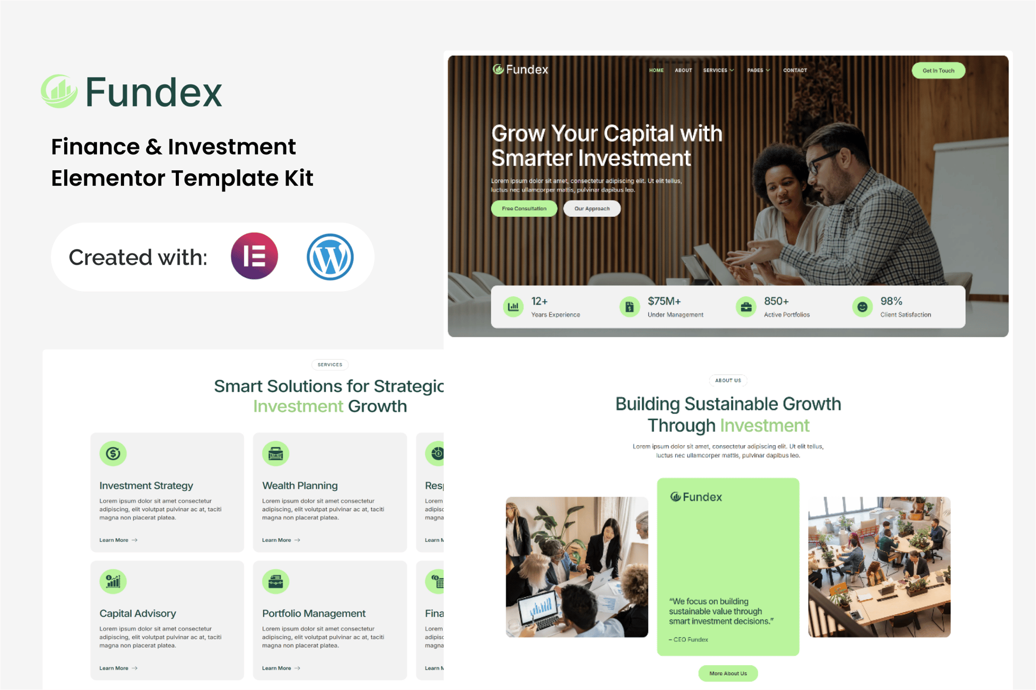 Fundex - Finance & Investment Elementor Template Kit