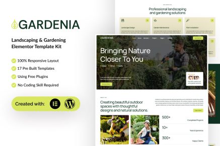 Gardenia – Landscaping & Gardening Elementor Template Kit