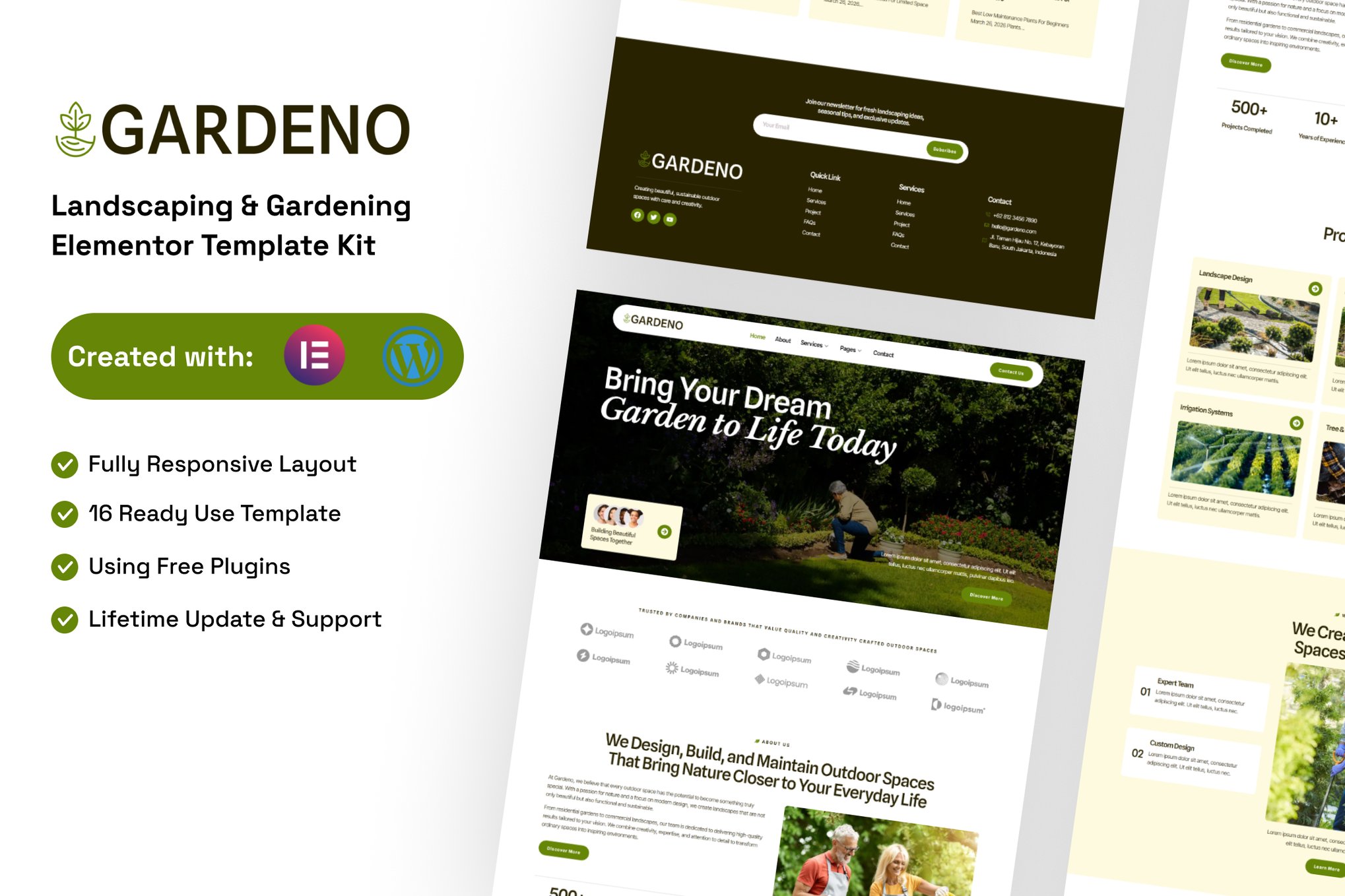 Gardeno – Landscaping & Gardening Elementor Template Kit