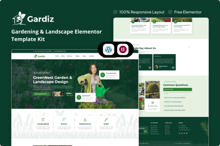 Gardiz – Gardening & Landscape Elementor Template Kit