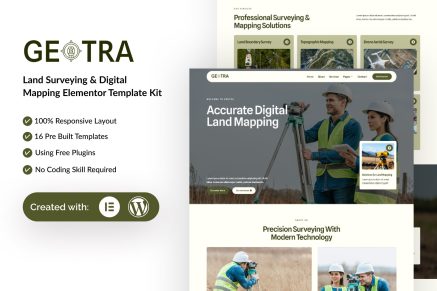 Geotra – Land Surveying & Digital Mapping Elementor Template Kit