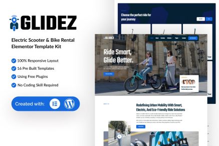 Glidez – Electric Scooter & Bike Rental Elementor Template Kit