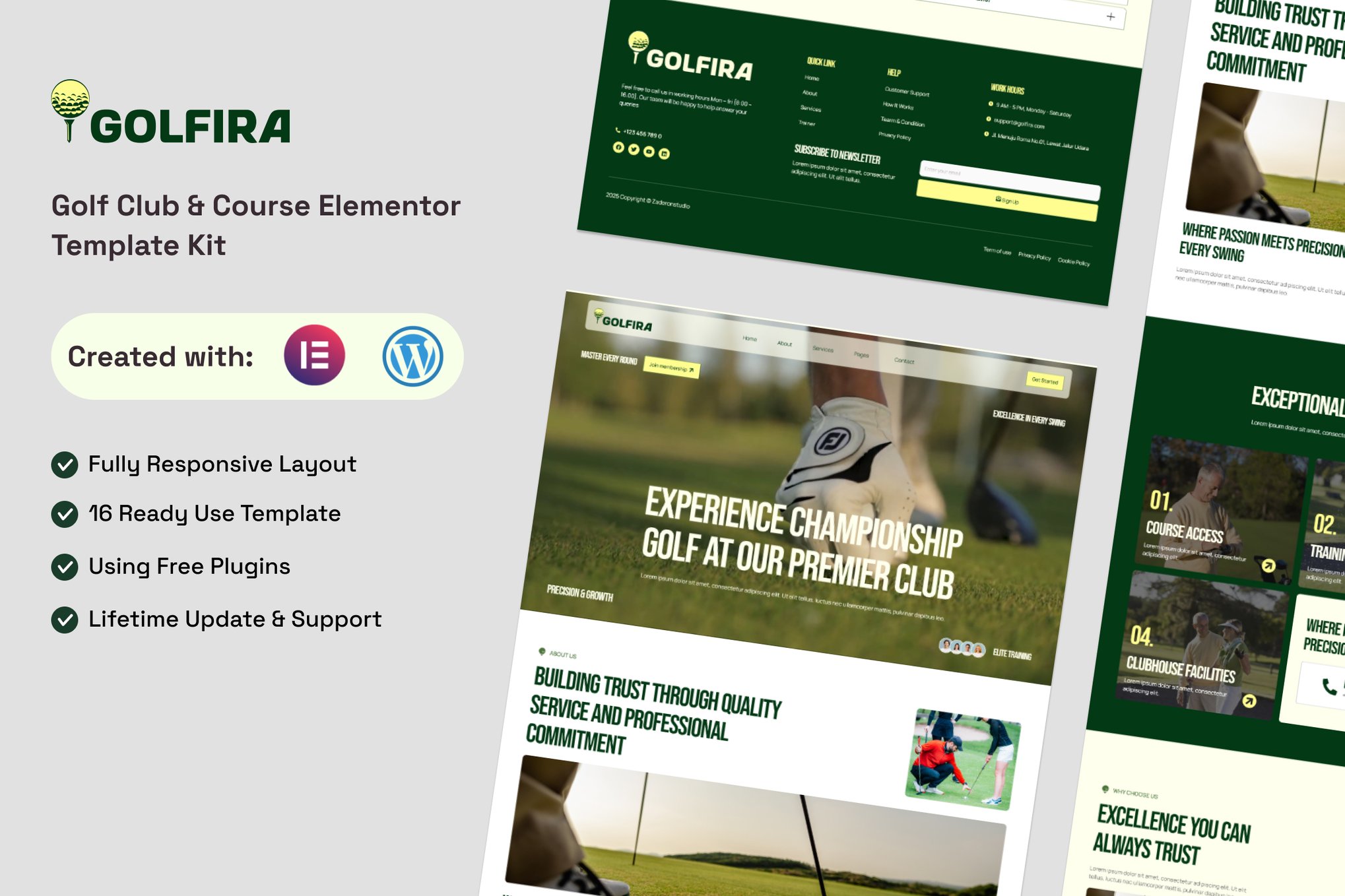 Golfira – Golf Club & Course Elementor Template Kit