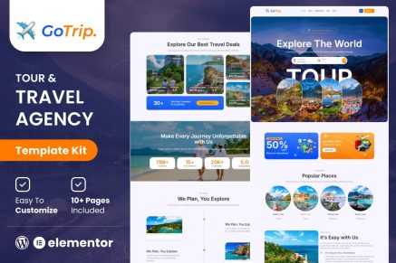 GoTrip – Tour & Travel Agency Elementor Template Kit