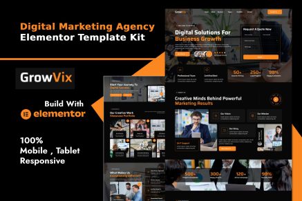 Growvix – Digital Marketing Agency Elementor Template Kit