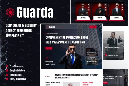 Guarda – Bodyguards & Security Agency Elementor Template Kit