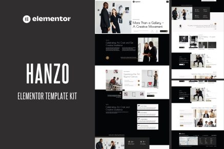Hanzo – Modern Art Gallery & Museum Elementor Template Kit