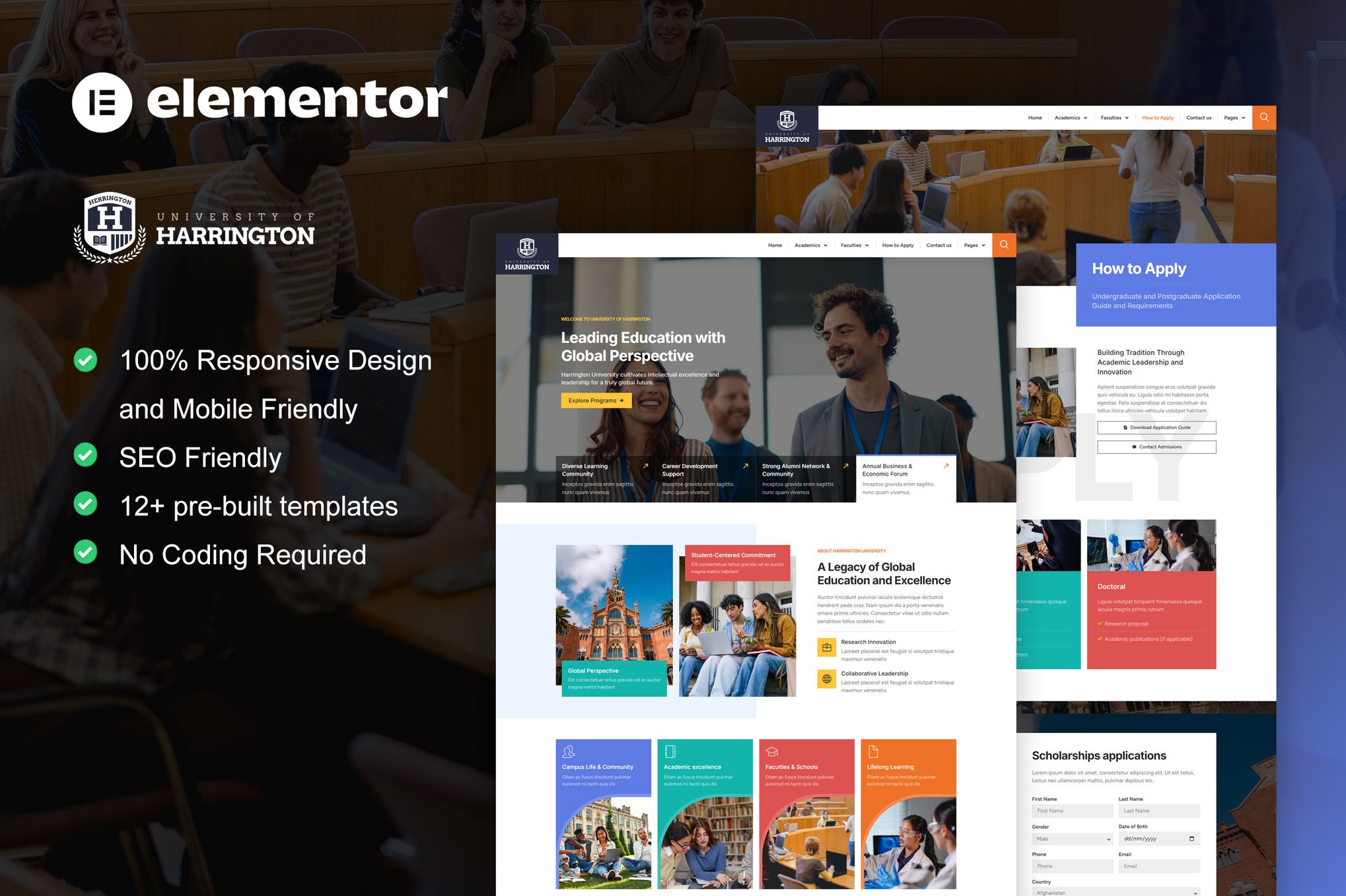 Harrington – University & Education Elementor Pro Template Kit