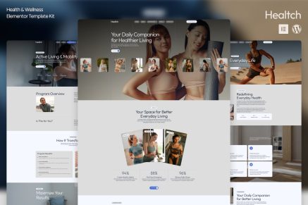 Healtch – Modern Health & Wellness Elementor Template Kit