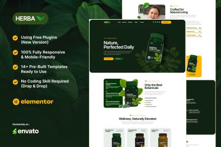 Herba – Herbal Health & Wellness Elementor Template Kit