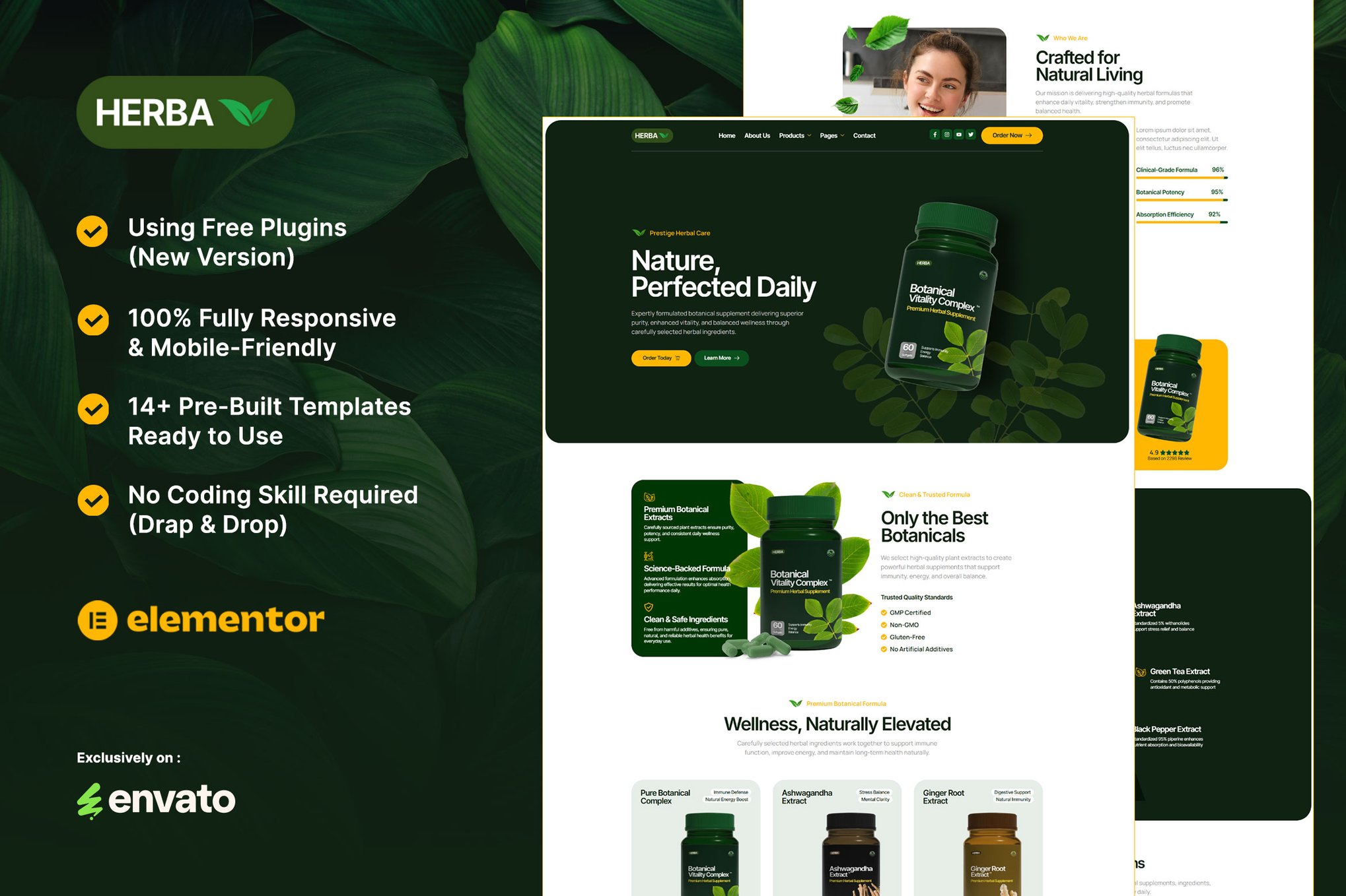 Herba – Herbal Health & Wellness Elementor Template Kit