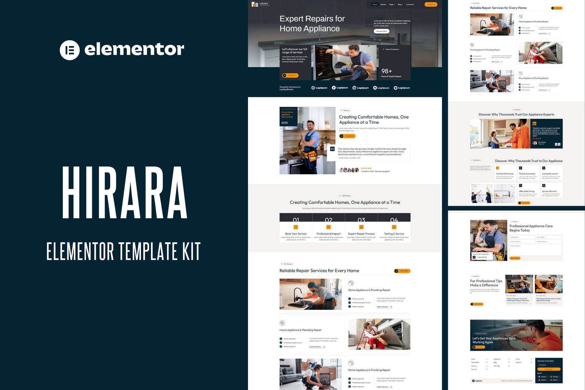Hirara – Home Appliance Repair Services Elementor Template Kit