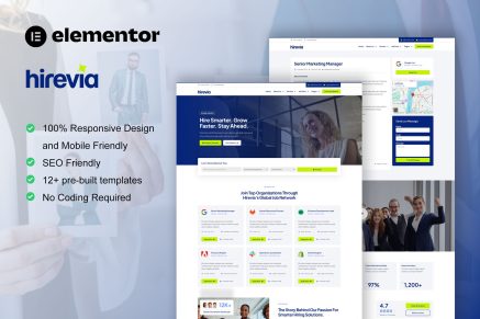 Hirevia – Human Resource & Recruitment Elementor Template Kit