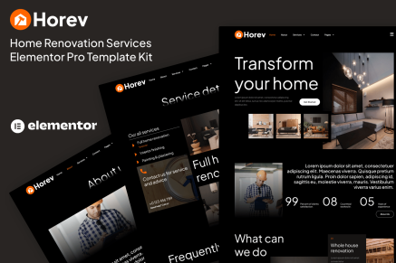 Horev – Home Renovation Services Elementor Pro Template Kit