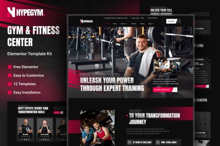 Hypegym – Gym & Fitness Center Elementor Template Kit