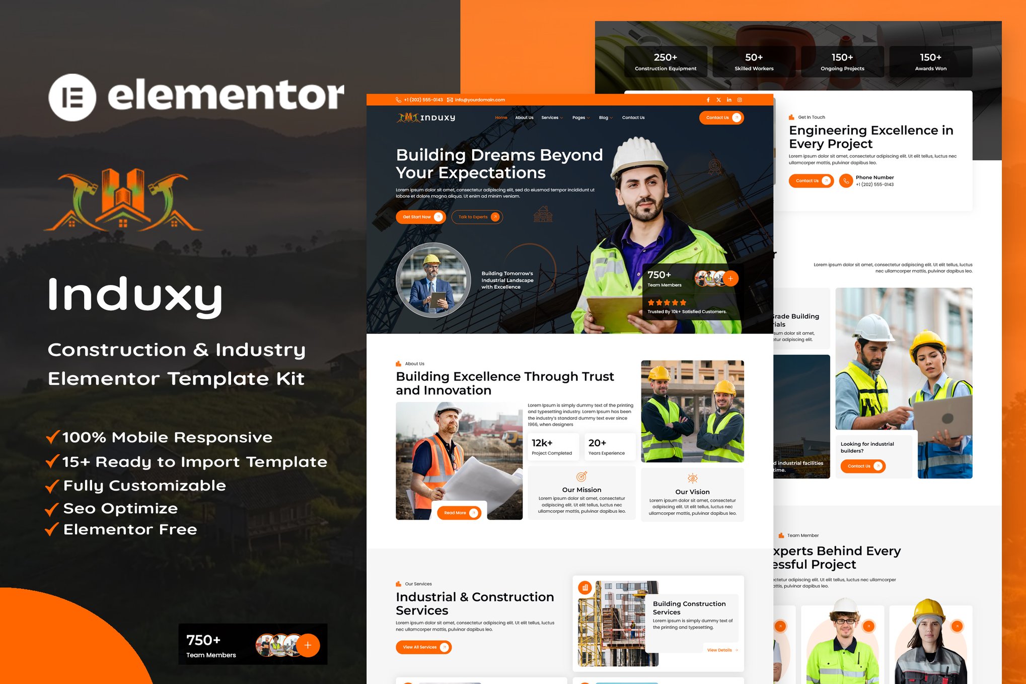 Induxy – Construction & Industry Elementor Template Kit