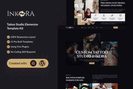 Inkora – Tattoo Studio Elementor Template Kit
