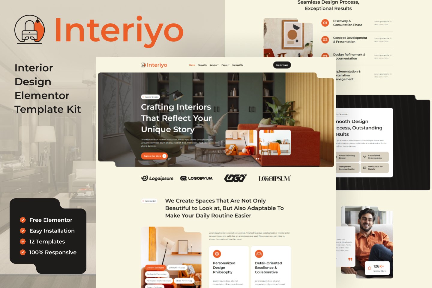 Interiyo – Interior Design Elementor Template Kit