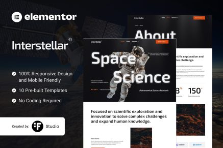 Interstellar – Science & Research Elementor Template Kit