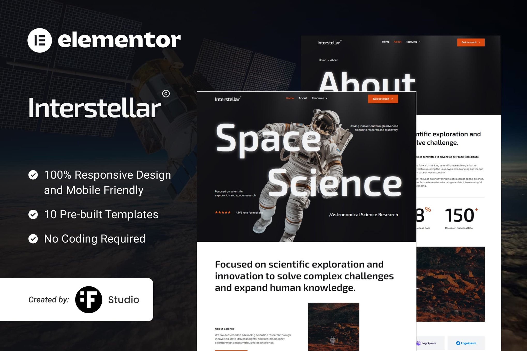 Interstellar – Science & Research Elementor Template Kit