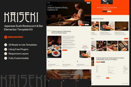 Kaiseki – Japanese Sushi Restaurant & Bar Elementor Template Kit