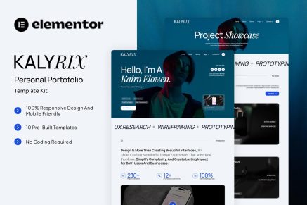 Kalyrix - Personal Portfolio Elementor Template Kit