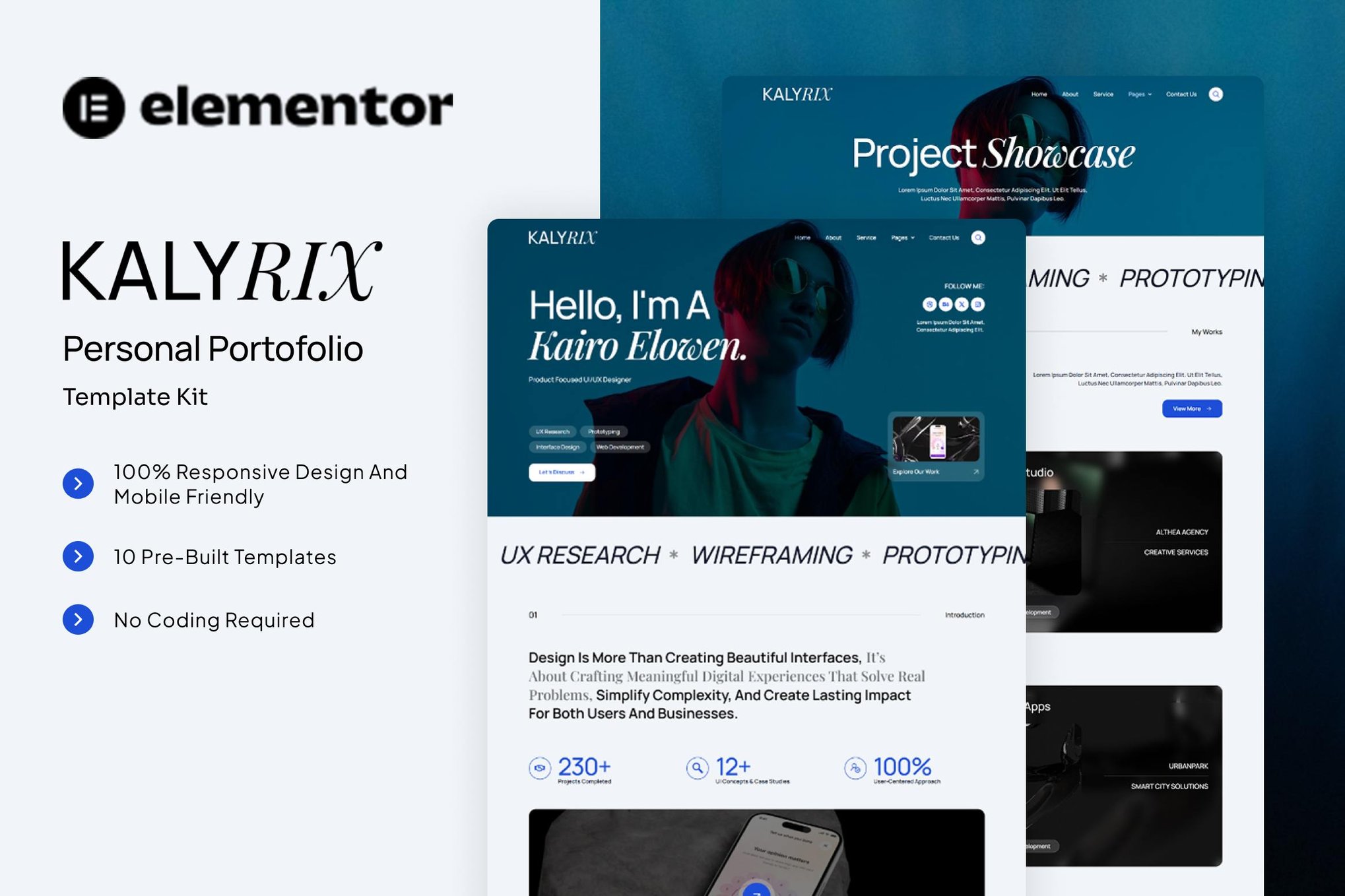 Kalyrix - Personal Portfolio Elementor Template Kit