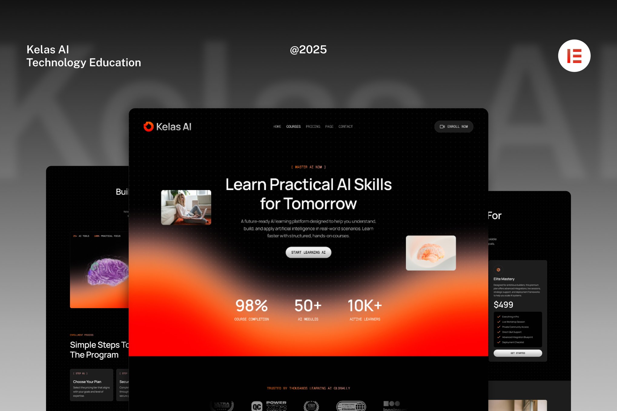 KelasAI - AI & Tech Online Course Elementor Template Kit