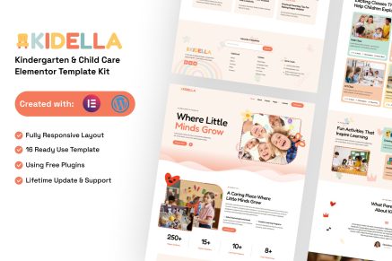Kidella – Kindergarten & Child Care Elementor Template Kit